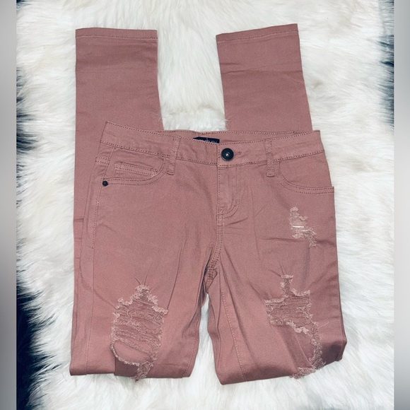 Woman’s Silver Crush Rose Ripped Distressed Skinny Cotton Jeans Pants NWOT Sz 1 - Picture 10 of 14